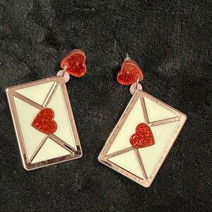 Acrylic Valentine's Day Envelope Shaped
Earrings Sealed With a Heart